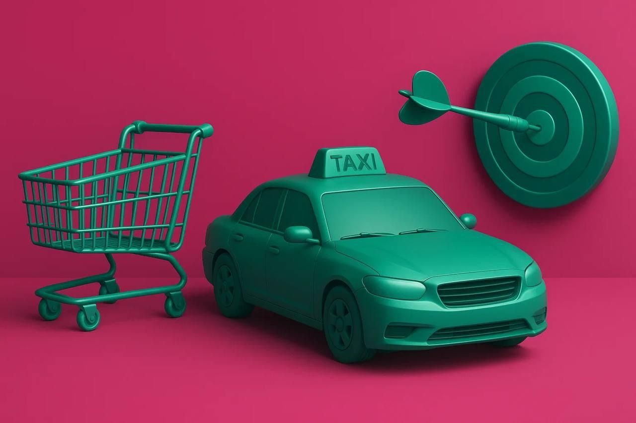 Тележка, такси и мишень как метафора новых рекламных площадок для HR-трафика